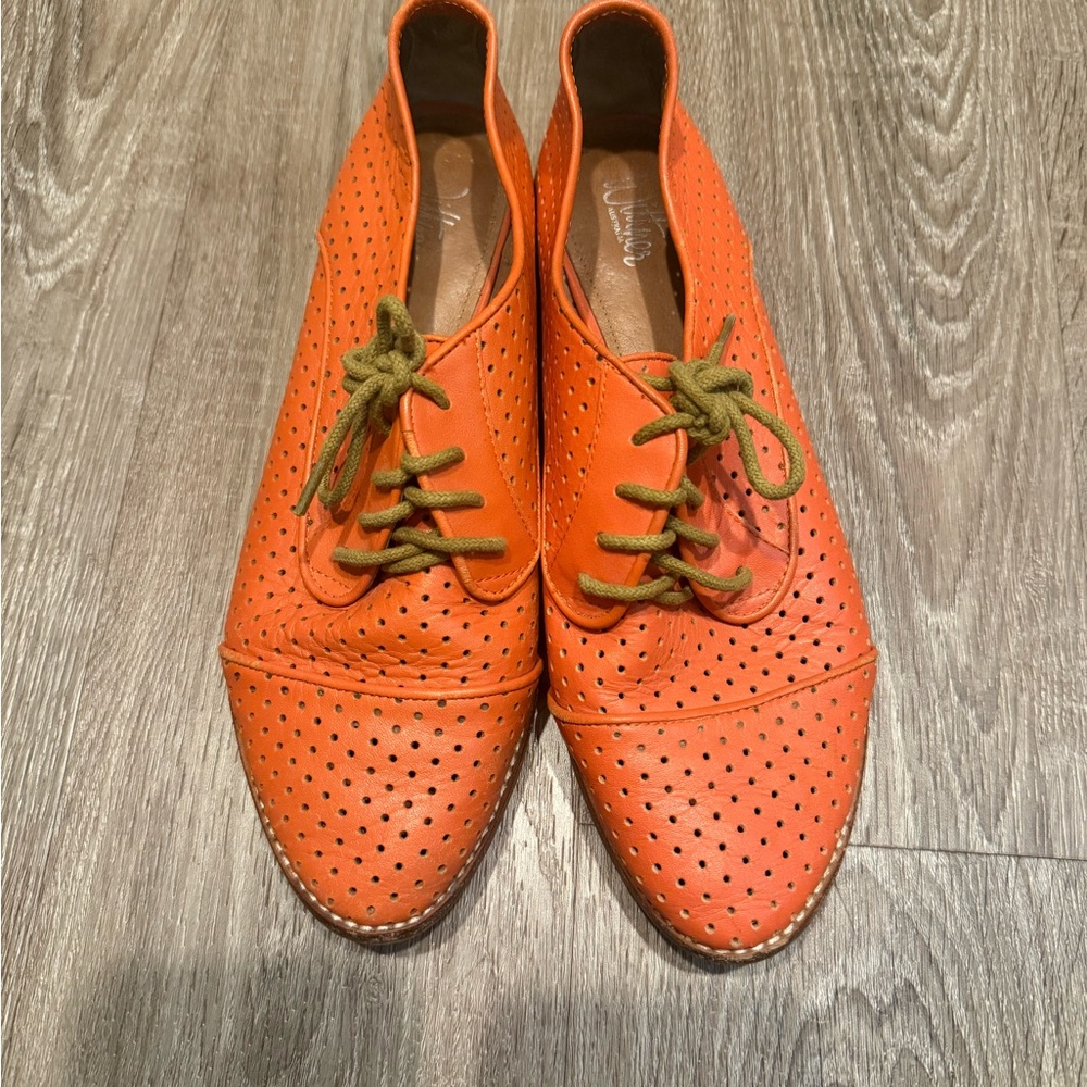 Women’s Wittner Australia Orange Perforated Derby Shoes